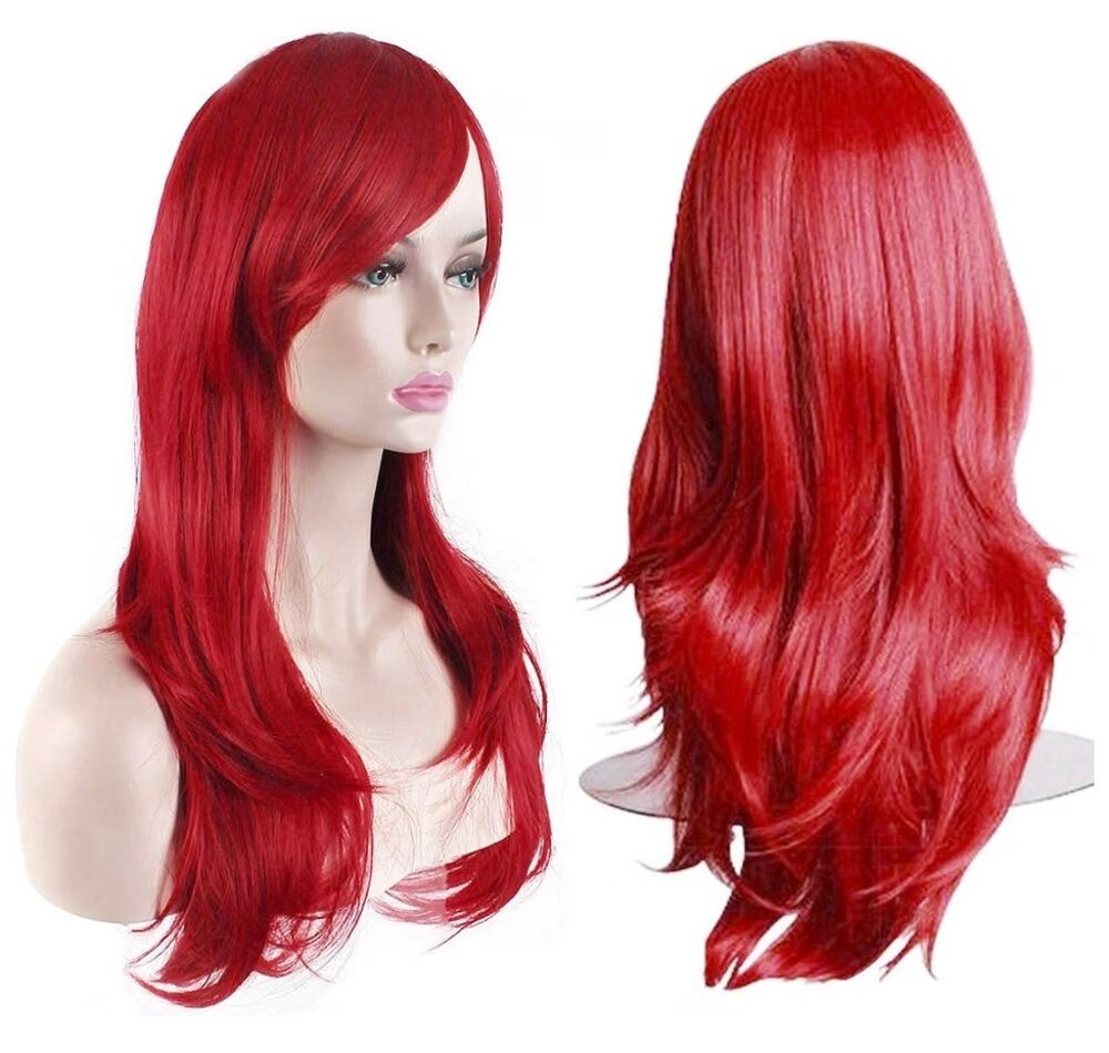 28 inch Fashion Wigs Long Wavy Curly Hair Cosplay Wig (Red)